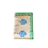 Sara - Cotton Waffle Kitchen Towel - Pastel Green & Blue
