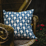Nikhar Pure Linen Throw Pillow Cover - Ink Blue