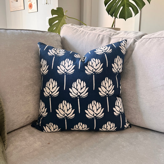 Lotus Bloom Throw Pillow Cover