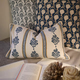 Sara Lumbar Throw Pillow Cover - Navy Blue