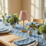Zeenat Linen Table Runner - Steel Blue