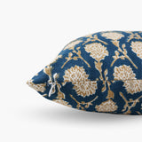 Nikhar Pure Linen Throw Pillow Cover - Ink Blue
