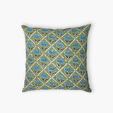 Noor Throw Pillow Cover - Olive & Blue