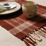 Handwoven Placemats- Set of 4 - Brick Red