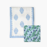 Nila-Rasa Hand-Printed Dining Linen Set | Table Runner & Napkin