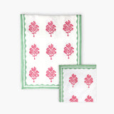 Sara Hand-Printed Dining Linen Set | Table Runner & Napkin