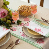 Sara Hand-Printed Dining Linen Set | Table Runner & Napkin