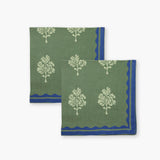 Sara - Pure Cotton Table Napkin Set of 2 - Oil Green