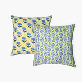 Noor - Nikhar Butter Yellow & Lily Green Throw Pillow Cover Set of 2