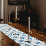 Blue Harmony Linen Hand-Printed Runner