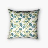 Bella Throw Pillow Cover - Olive Green & Blue