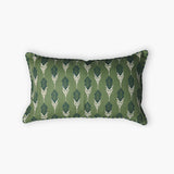 Bahaar Lumbar Throw Pillow Cover - Oil Green