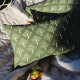 Zeenat Lumbar Throw Pillow Cover - Chive