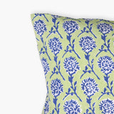 Nikhar - Lumbar Linen Throw Pillow Cover - Lily Green