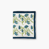 Bella Hand Printed Table Runner - Olive Green & Blue