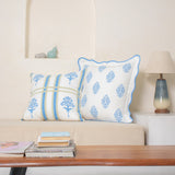 Ira - Pure Linen Throw Pillow Cover - Cornflour Blue