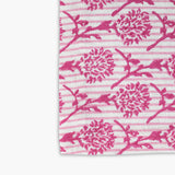 Nikhar Pure Linen Hand-Printed Table Runner - Pink