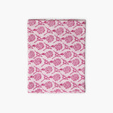Nikhar Pure Linen Hand-Printed Table Runner - Pink