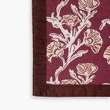 Bella Hand Printed Table Runner - Wine Red