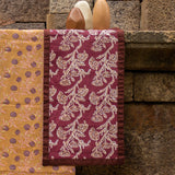 Bella Hand Printed Table Runner - Wine Red