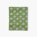 Nikhar Pure Linen Hand-Printed Table Runner - Fern Green