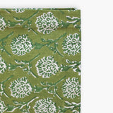 Nikhar Pure Linen Hand-Printed Table Runner - Fern Green