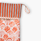 Block-Printed Quilted Christmas Stocking - Lava Orange