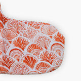 Block-Printed Quilted Christmas Stocking - Lava Orange