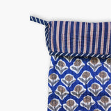 Block-Printed Quilted Christmas Stocking - Midnight Blue