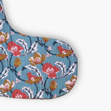 Block-Printed Quilted Christmas Stocking - Steel Blue