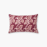 Bella Lumbar Throw Pillow Cover - Wine Red