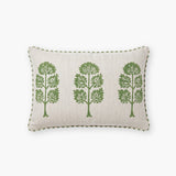 Neera Lumbar Hand-Printed Pillow Cover - Fern Green