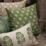 Nikhar Pure Linen Throw Pillow Cover - Fern Green