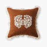 Desert Jasmine Throw Pillow Cover - Cinnamon Brown