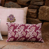 Bella Lumbar Throw Pillow Cover - Wine Red