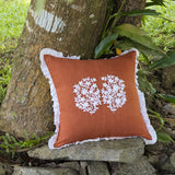 Desert Jasmine Throw Pillow Cover - Cinnamon Brown