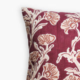 Bella Lumbar Throw Pillow Cover - Wine Red