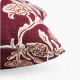 Bella Lumbar Throw Pillow Cover - Wine Red