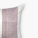 Vera Floral Lumbar Linen Pillow Cover - Wine Red