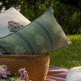 Sara Lumbar Throw Pillow Cover - Oil Green
