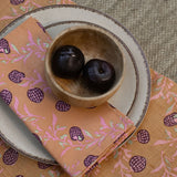 Rasa - Pure Linen Hand-Printed Table Runner - Biscuit Brown
