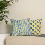 Noor - Nikhar Butter Yellow & Lily Green Throw Pillow Cover Set of 2